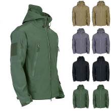 (S, Black) Waterproof Winter Mens Outdoor Jacket Tactical Coat Soft Shell Military Jackets