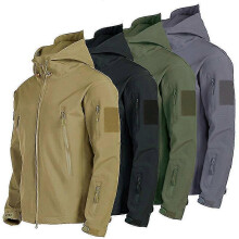 (L, Khaki) Waterproof Winter Mens Outdoor Jacket Tactical Coat Soft Shell Military Jackets