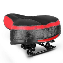 (black red) Bicycle Saddle Extra Wide Big Butt Riding Gel Padded Bicycle Comfortable Thickened Seat