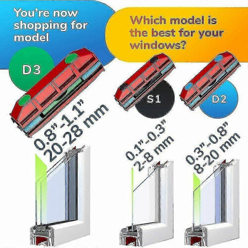 D-3 Magnetic Window Cleaner Compatible with 20-28mm Double Glazed Window 2