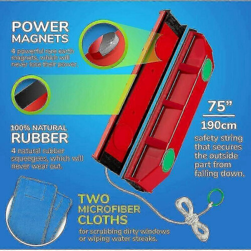 D-3 Magnetic Window Cleaner Compatible with 20-28mm Double Glazed Window 1