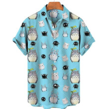 (A, L) Duck 3d Print Shirts Men Fashion Hawaiian Shirt Short Sleeve Casual Beach Shirts Boys Single-breasted Blouse Men's Clothing