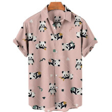 (G, XXXL) Duck 3d Print Shirts Men Fashion Hawaiian Shirt Short Sleeve Casual Beach Shirts Boys Single-breasted Blouse Men's Clothing