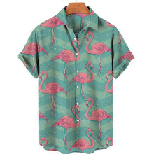(7, XL) Duck 3d Print Shirts Men Fashion Hawaiian Shirt Short Sleeve Casual Beach Shirts Boys Single-breasted Blouse Men's Clothing