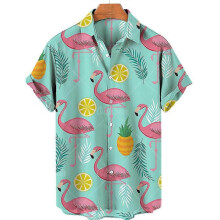 (8, XXXXL) Duck 3d Print Shirts Men Fashion Hawaiian Shirt Short Sleeve Casual Beach Shirts Boys Single-breasted Blouse Men's Clothing