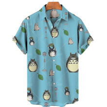 (9, L) Duck 3d Print Shirts Men Fashion Hawaiian Shirt Short Sleeve Casual Beach Shirts Boys Single-breasted Blouse Men's Clothing