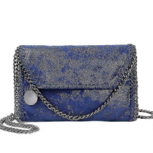 (blue) Simple Fashion Women Shoulders Retro Handbag Purse Mobile Phone Shopping Bag Pu Leather Shoulder