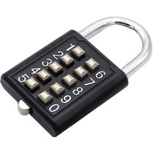 (As show, One size) Black, Combination lock 5 fixed lockers gym door lock mechanism