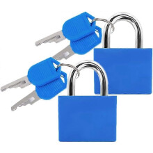 (As show, One size) Set of 2, BlueSuitcase Padlock with Keys - Luggage Small Luggage Locks for Travel Gym Locker Bags Vacation Suitcases
