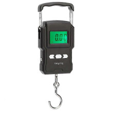 (As show, One size) Black Fishing Scale, 165lb / 75kg Hanging Luggage Scale, Electronic Fishing Scale with Backlit LCD Display, Tape Measure