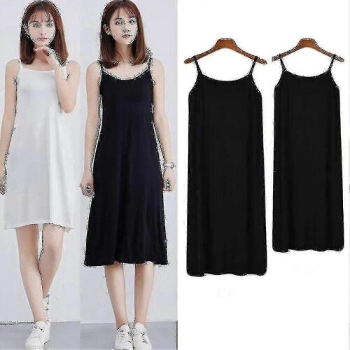 (XL,Black)Underdress Long Slip Bodycon 1