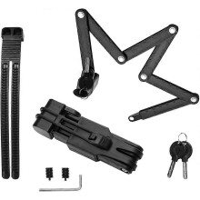 (As show, One size) Bike Lock, Foldable Anti-Theft Padlock, Portable Folding Bike Motorcycle Anti-Theft Lock Heavy Duty Steel Security Lock with Keys and Matching Lock Ho