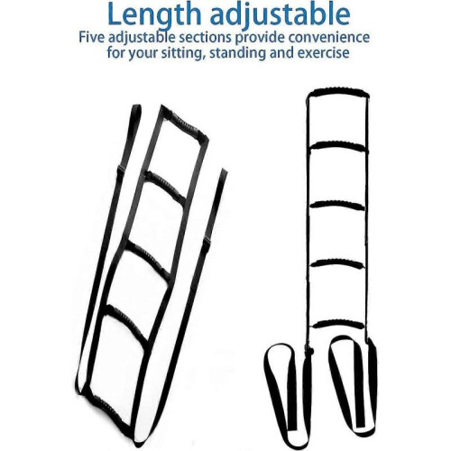 Bed Ladder Assist with Hard Handle ,sit Up Helper with Adjustable Length-pull Up Rope Ladder (five Handle)- 2