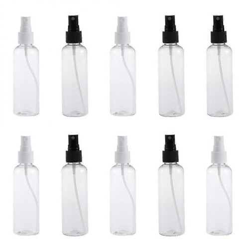 10pcs 100ml Clear Empty Plastic Spray Bottles Travel Atomizer Portable Refillable Cosmetic Containers (random Spray Nozzle Color) 2