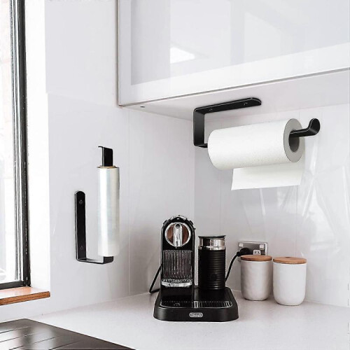 Kitchen Roll Holder Self Adhesive Kitchen Paper Holder Roll Holder Wall Mount for Kitchen And Bathroom, No Drilling 2