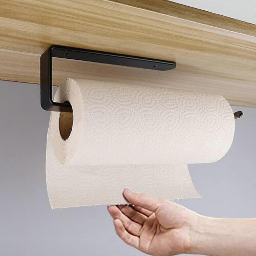 Kitchen Roll Holder Self Adhesive Kitchen Paper Holder Roll Holder Wall Mount for Kitchen And Bathroom, No Drilling