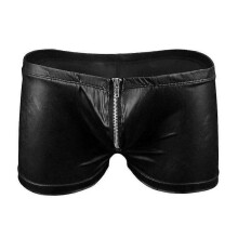 (Black) Men's Boxer Briefs Pole Dance Underwear Patent Leather Briefs Vacation Beach Swim Shorts