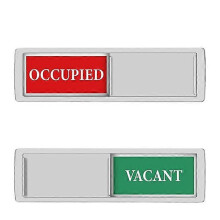 (As show, One size) (Silver)Vacant Occupied Sign Sliding Door Sign Do Not Disturb Restroom Sign Office Sign Conference Sign for Bathroom Home Office Conference Room