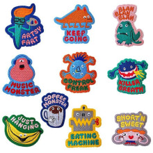 (As show, One size) A set of 10 computer embroidery patch stickers cute cartoon cloth stickers clothing decoration embroidery stickers animal combination wild accessories
