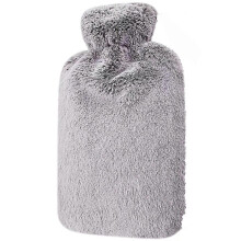 (As show, One size) Gray Premium Hot Water Bottle With Faux Fur Cover - Child And Adult Pain Relief Hot Water Bottle, Leak Proof Rubber Hot Water Bottle, Soft And Fluffy,