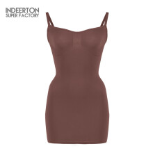 (Brown/Brown, S) European and American Shaping Dress Shaping Dress High-strength Seamless Squid Skims Hip Skirt