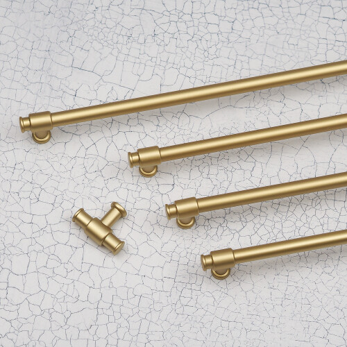 (128mm Handle) Gloss Gold Cabinet Pull Handles 40mm - 320mm 2