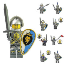 8pcs/set Knight Action Figures Kids Gift Block Toys with Medieval Weapons