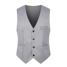 (XL, Light Grey) Mens Single Breasted Vest Suit Fit Waistcoat Outwear