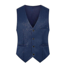 (2XL, Royal Blue) Mens Single Breasted Vest Suit Fit Waistcoat Outwear