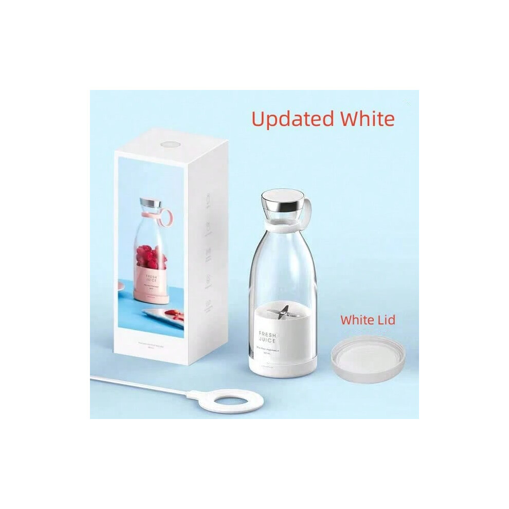 (Updated White, Other) Portable Blender Juicer 350ML Mixeur Wireless Rechargeable Mini USB Juicer Cup Fruit Mixer Travel Bottle Smoothie Extractor-image-OPC-PHNRQ2J-NEW