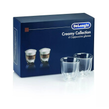 De'Longhi DLSC301 Double Walled Cappuccino Glasses Pack of 6 Clear