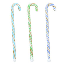 Lot de 3 bâtonnets à cocktail en verre à rayures colorées pour boissons, café, restaurant, maison, bar, style Noël 2