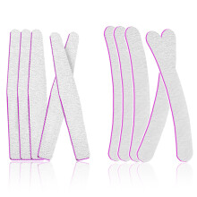 Lot de 10 limes à ongles réutilisables double face en émeri, outils de coiffage pour la maison et le salon - Style4