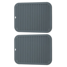 Tapis épais et multifonctionnel pour casseroles, tasses et bols, antidérapant pour la cuisine et filtre à eau - Gris foncé