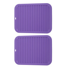 Tapis épais et multifonctionnel pour casseroles, tasses et bols, antidérapant pour la cuisine, filtre à eau - Violet foncé