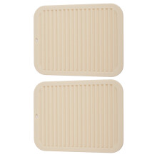 Support d'égouttage en silicone pour plaques chauffantes, poêles et casseroles, et coussin chauffant pour plan de travail de cuisine - Rose pâle