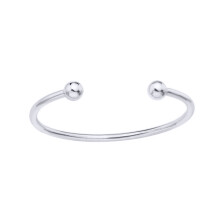 Jewelco London Kids Rhodium Plated Sterling Silver Torque Baby Bangle Bracelet 2.5mm - AKB012