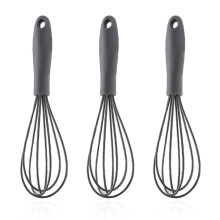 Mini batteur à œufs en silicone Color Kitchen – Ensemble de mini batteurs à œufs pour mélanger, cuisiner et pâtisserie – Gris