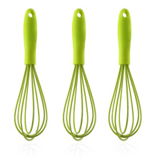 Mini batteur à œufs en silicone Color Kitchen – Ensemble de mini batteurs à œufs pour mélanger, cuisiner et pâtisserie – Jaune-Vert
