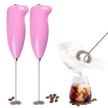 Mini batteur à œufs électrique en acier inoxydable, créatif et portable (rose)