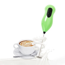 Batteur à café électrique à main en acier inoxydable, mini batteur à œufs, vert