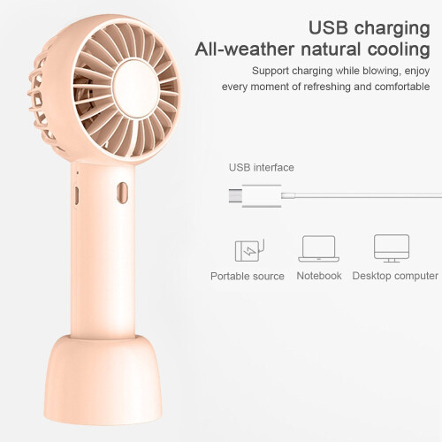 Mini ventilateur portatif de bureau USB, rose 2
