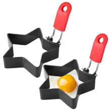 Ensemble de moules à œufs antiadhésifs en acier inoxydable, avec poignée anti-brûlure, pour œufs cuits et muffins