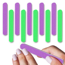 Lot de 10 limes à ongles double face en émeri pour manucure et pédicure - Style 3