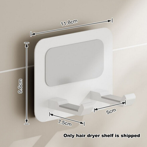 Support mural pour sèche-cheveux en acier inoxydable 304 - Blanc 1