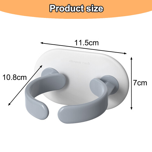 Support de sèche-cheveux réglable et léger, de luxe, à suspendre au mur, sans perforation, blanc 1