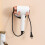 Support de sèche-cheveux réglable et léger, de luxe, à suspendre au mur, sans perforation, blanc 4