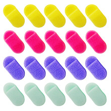 Lot de 20 éponges exfoliantes pour le visage, réutilisables, pour un nettoyage en profondeur, style bouffant 1