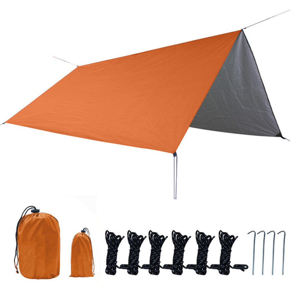 Bâche de camping imperméable, empreinte de pied de tente, bâche de randonnée pour camping - 300 x 300 cm, orange