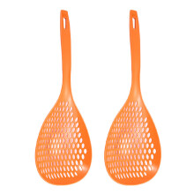 Écumoire en plastique avec poignée, pelle à égoutter pour la cuisine, orange